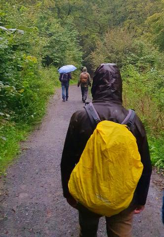 Rucksack im Regen